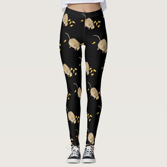 Trick or Treat Halloween Mouse with Candy Corns Leggings (Front)