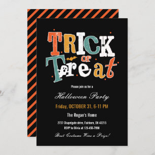 Trick or Treat Halloween Party  Invitation