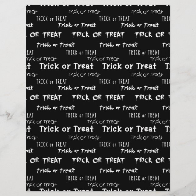 Trick Or Treat Halloween Patterned Scrapbook Paper (Front)