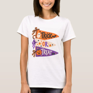 Trick or Treat Halloween Pennant Flags T-Shirt