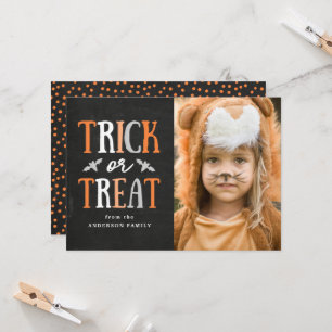 Trick or Treat Halloween Photo Card