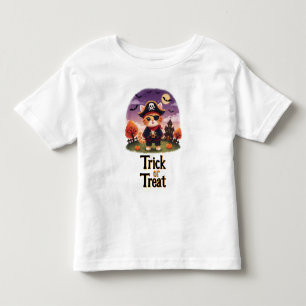 Trick or Treat Halloween Pirate Cat Toddler T-shirt