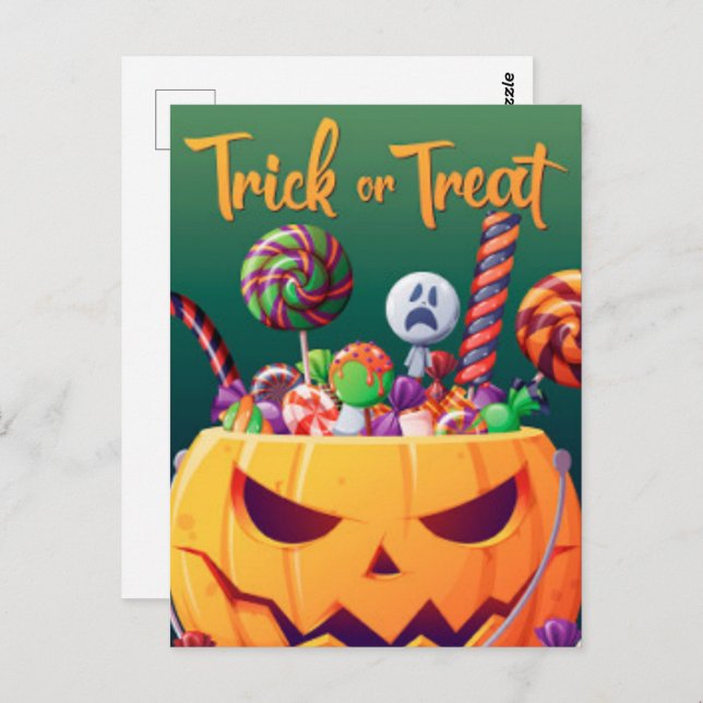 Trick or Treat Halloween Postcard (Front/Back)