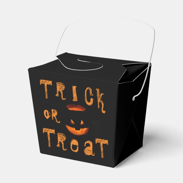 Trick or Treat Halloween Pumpkin Favor Box (Front Side)
