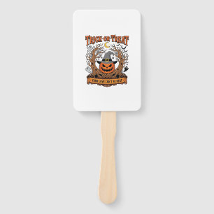 Trick Or Treat Halloween Pumpkin Witch Hat Spooky Hand Fan