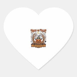 Trick Or Treat Halloween Pumpkin Witch Hat Spooky Heart Sticker
