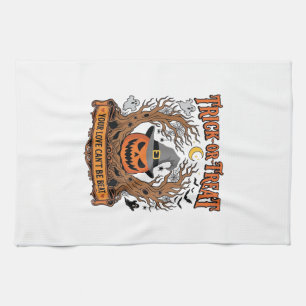 Trick Or Treat Halloween Pumpkin Witch Hat Spooky  Kitchen Towel