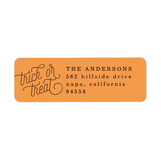 Trick or Treat Halloween Return Address Return Address Label