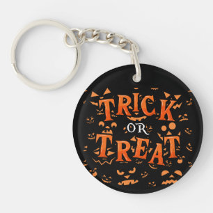 Trick or Treat Halloween Round Acrylic Keychains