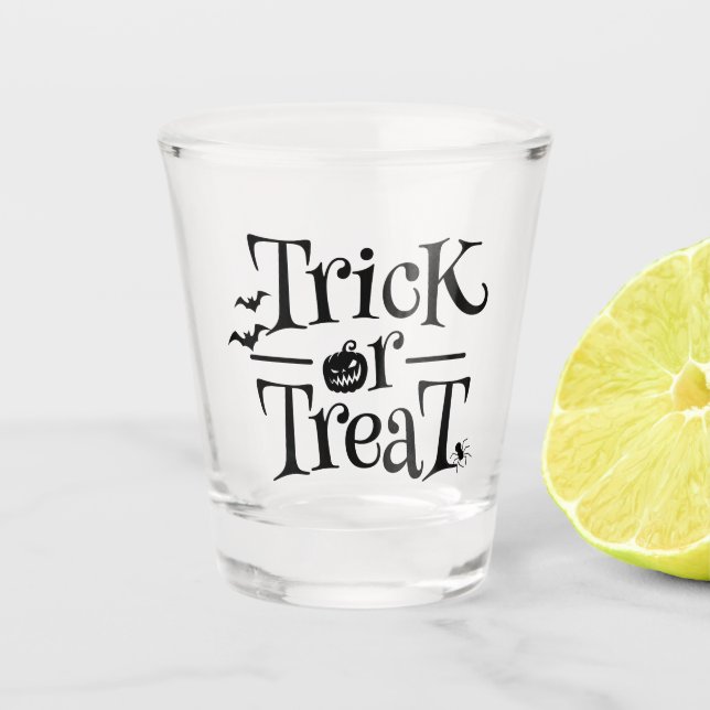 Trick or Treat Halloween Shot glass (Front)