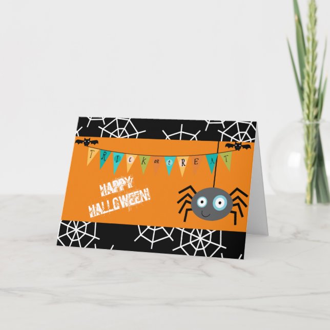Trick or Treat Halloween Spider Card (Front)