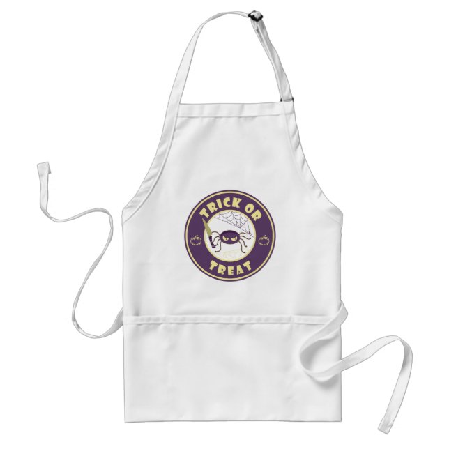 Trick or treat halloween spider Starbucks style Standard Apron (Front)