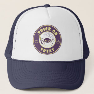 Trick or treat halloween spider Starbucks style Trucker Hat