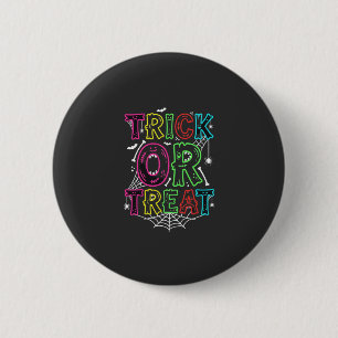Trick or Treat Halloween Spider Web Design_1 2 Inch Round Button