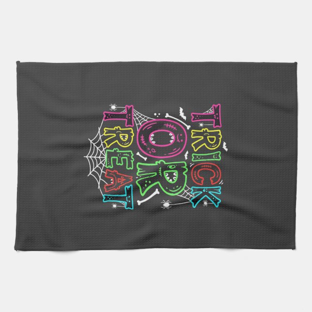 Trick or Treat Halloween Spider Web Design_1 Kitchen Towel (Horizontal)