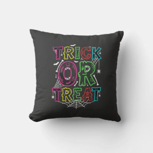 Trick or Treat Halloween Spider Web Design_1 Throw Pillow