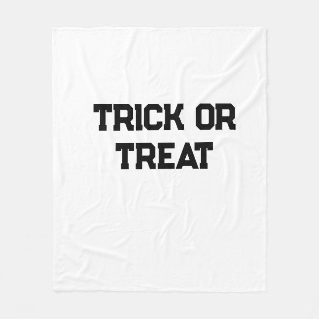 Trick or. Treat Halloween spooky black simple mini Fleece Blanket (Front)