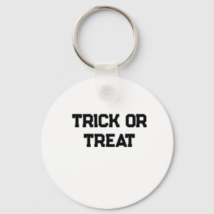 Trick or. Treat Halloween spooky black simple mini Keychain