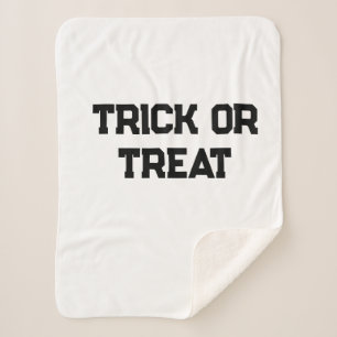 Trick or. Treat Halloween spooky black simple mini Sherpa Blanket