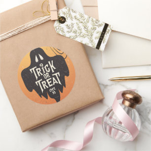 Trick or Treat Halloween Spooky Creepy Pumpkin  Classic Round Sticker