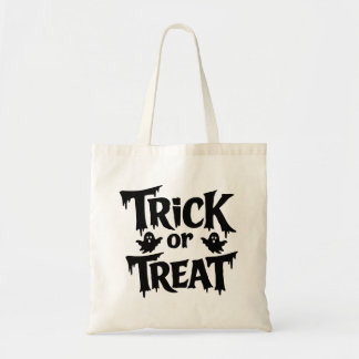 Trick or Treat Halloween Text with Ghosts Tote Bag