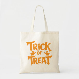 Trick or Treat Halloween Text with Ghosts Tote Bag