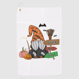 Trick or treat Halloween theme Gnomes   Golf Towel