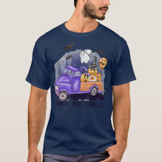 Trick Or Treat Halloween Truck Monster Ghost Bat P T-Shirt