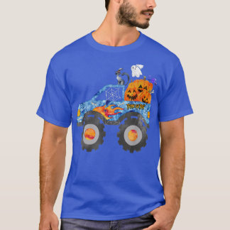 Trick Or Treat Halloween Truck Pumpkin Cats Ghost  T-Shirt