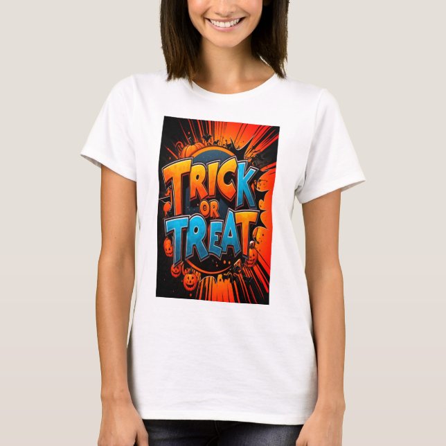 Trick Or Treat Halloween Tshirt  (Front)