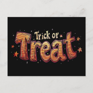 Trick or Treat Halloween Typography Postcard
