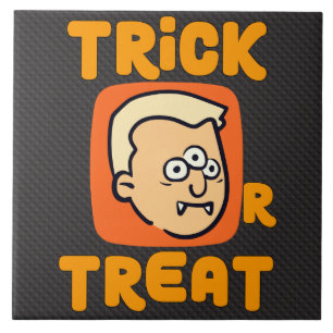 Trick Or Treat - Halloween Vampire Drawing Tile