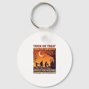Trick Or Treat Halloween Zombies Grim Reaper Pumpk Keychain