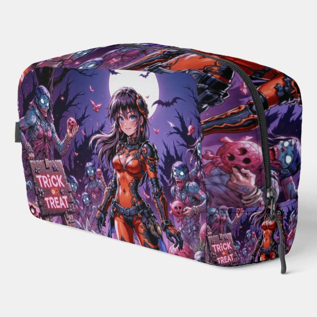 Trick or Treat Halloween Zombies Handing out Brain Dopp Kit (Right Corner)