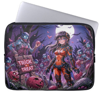 Trick or Treat Halloween Zombies Handing out Brain Laptop Sleeve