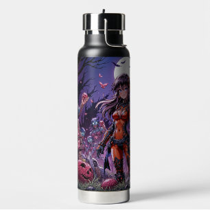 Trick or Treat Halloween Zombies Handing out Brain Water Bottle