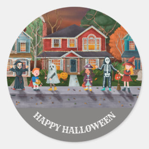 Trick or Treat, Happy Halloween Classic Round Sticker