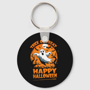 Trick Or Treat Happy Halloween Ghost Costume Fun  Keychain