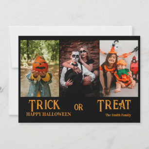 Trick or treat, Happy halloween Photo Collage Card