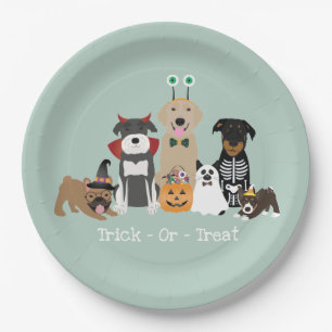 Trick Or Treat Happy Halloween Spooky Pet Costumes Paper Plate