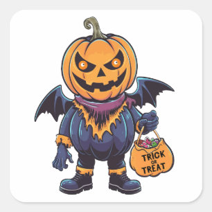 Trick or Treat   Happy Halloween Square Sticker