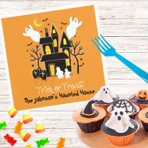 Trick or Treat Haunted House Halloween Napkin