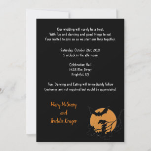 Trick or Treat House Halloween Wedding Party  Invitation