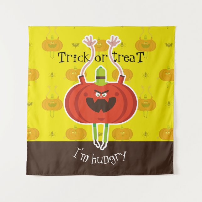 Trick or treat i'm hungry tapestry (Front)