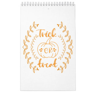 Trick or treat in plants frame  calendar