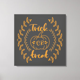 Trick or treat in plants frame canvas print