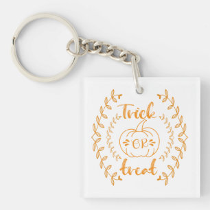 Trick or treat in plants frame  keychain