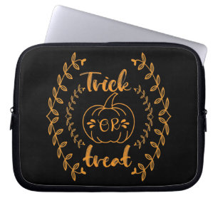 Trick or treat in plants frame  laptop sleeve