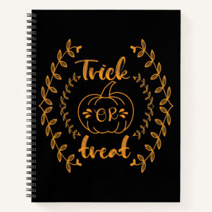 Trick or treat in plants frame notebook