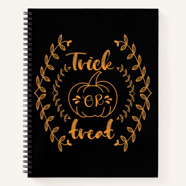 Trick or treat in plants frame  notebook (Front)
